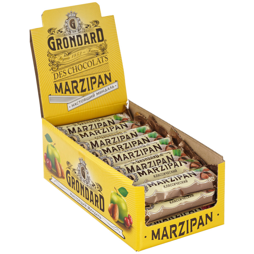  TM Grondard     (9389) Батончики глазированные Марципановые Классика, (24шт по 50г)      в Рязани