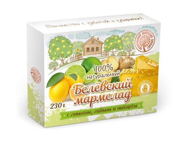 №2 Мармелад белевский "Лимон-лайм-имбирь" 230г  в Рязани