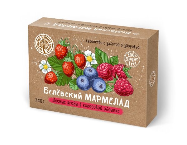№2 Мармелад белевский на фруктозе 240г "ЛЕСНЫЕ ЯГОДЫ"  в Рязани