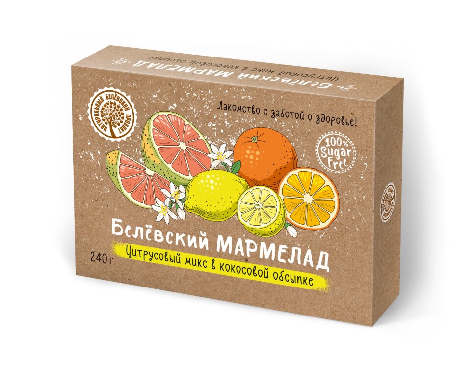  Мармелад белевский на фруктозе 240г "Цитрусовый микс" в Рязани